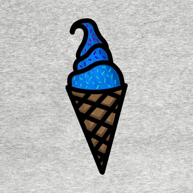 Blue ice cream cone by CalliesArt